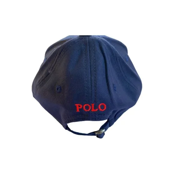 NWT Polo Ralph Lauren Navy Blue Classic Cotton Baseball Cap Logo Embroidered - Picture 2 of 5